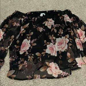 Flowery black top